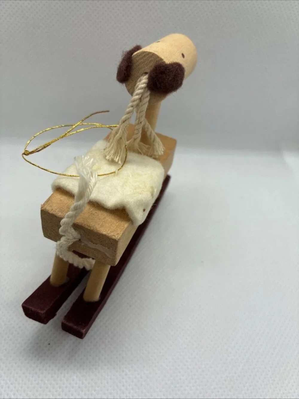 Vintage Wooden Rocking Horse Christmas Ornament Rustic Folk Art Holiday Decor
